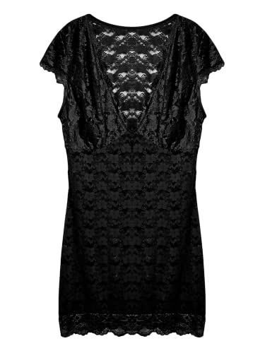 Women’s Plus Size Lace and Mesh Babydoll Nightdress